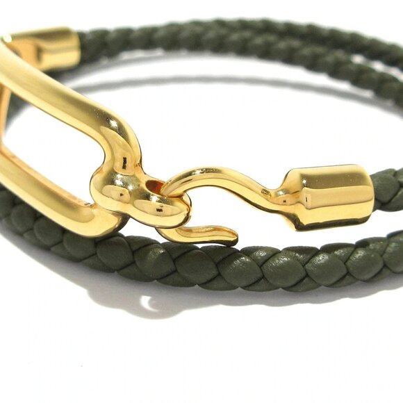 HERMES Luli Doubletour Khaki Gold Leather Hardware Bracelet bran586-101725 - Picture 3 of 6